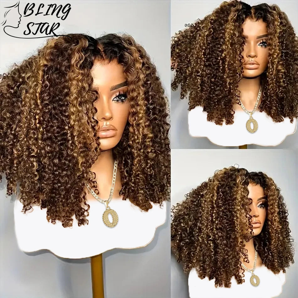 Wigs Human Hair Pre Plucked P4/27 Highlight Ombre Bob Wig Human Hair Honey Blonde Deep Wave HD Lace Front Wig 5x5 Glueless Wigs