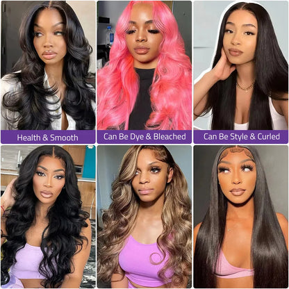 13x4 and 13x6 HD Lace Frontal Body Wave Wig 38 Inch 360 Full Lace Front Wig 100% Human Hair Wig 5x5 Glueless Lace Water Wave Wig