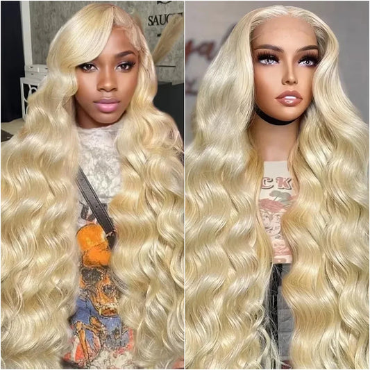 40 Inch 613 Honey Blonde Body Wave Lace Wig 13x6 HD Transparen Lace Frontal Human Hair Wig 13x4 Lace Front Colored Wig For Women