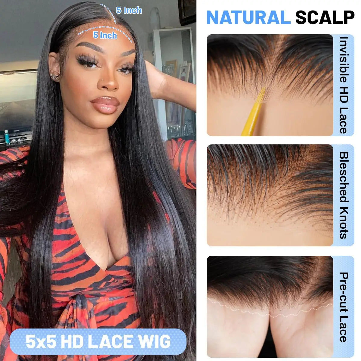 360 Full Lace Wig Straight Human Hair 250 Density 13x6 HD Transparent Lace Frontal Human Hair Wig Glueless Pre Plucked For Women