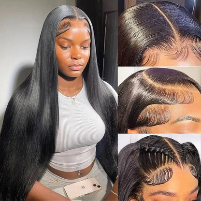 200 Density 13x6 HD Lace Frontal Wig For Black Women Brazilian Wigs Human Hair 5x5 Bone Straight HD Transparent Lace Front Wigs