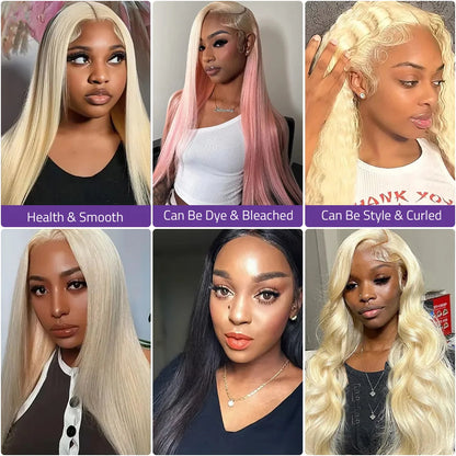 613 HD Lace Frontal Wig 13X6 Lace Front Blonde Wig 13X4 Lace Front Bone Straight Wig 100% Pre-plucked Brazilian Human Hair Wig