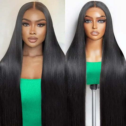 HD Transparent 360 Lace Frontal Wig 5x5 Glueless  Wig Straight 13x6 Full Frontal Lace Human Hair Wigs For Black Women30 38Inches