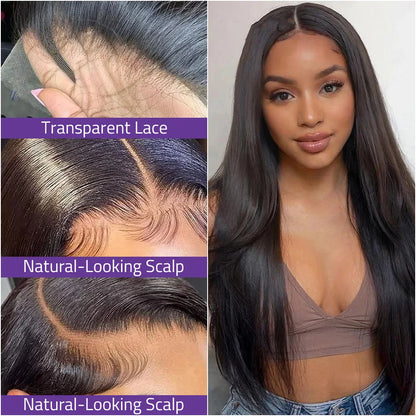 40 Inch Straight Human Hair Wigs 13X6 HD Lace Frontal Wig 200 Density 13x4 Lace Front Wig Natural Color Brazilian Hair For Women