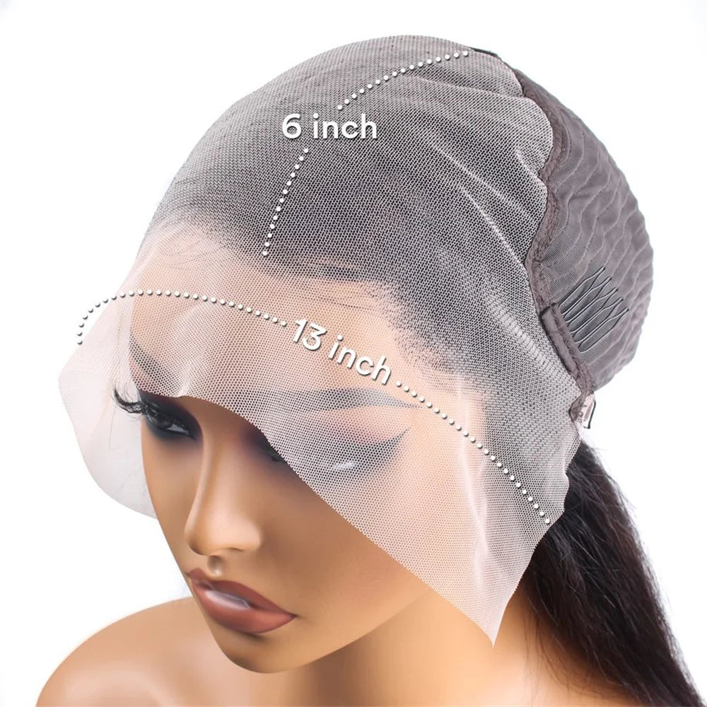 360 Full Lace Wig Straight Human Hair 250 Density 13x6 HD Transparent Lace Frontal Human Hair Wig Glueless Pre Plucked For Women