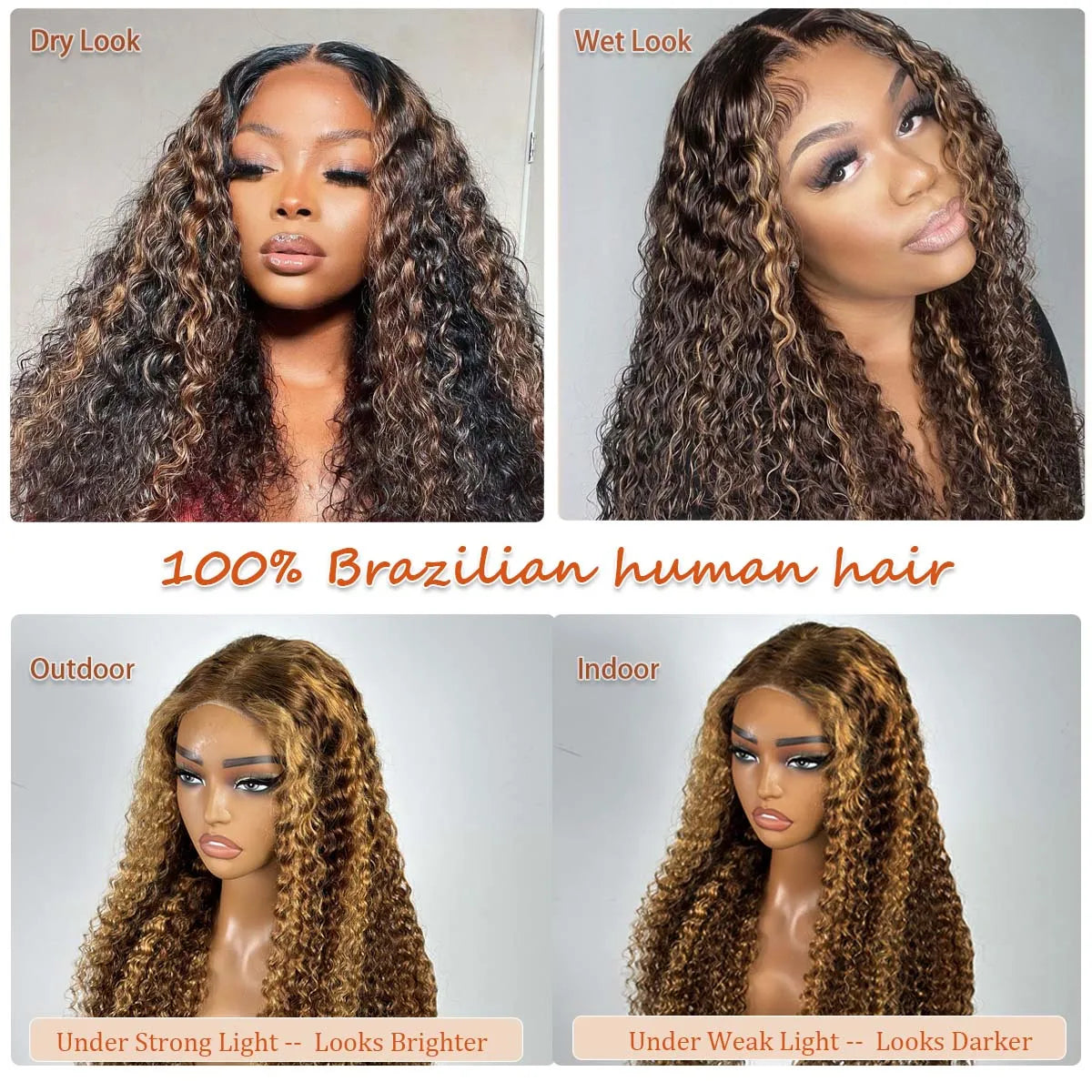427 Bob Curly Wigs Human Hair Glueless Wear And Go Pre Plucked Pre Bleached Pre Cut Deep Wave Lace Front With 220 Density 10”