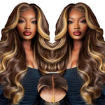 18-40 Inch Body Wave P4/27 Highlight 13x4 Frontal Lace Wig Pre-plucked 200% Density Human Hair 13x6 Lace Front Honey Blonde Wig