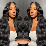200 Density Black Body Wave Wig 13x4 Transparent Lace Front Pre-Plucked 100% Human Hair Wig 13x6 HD Lace Frontal 18-40 Inch Wig