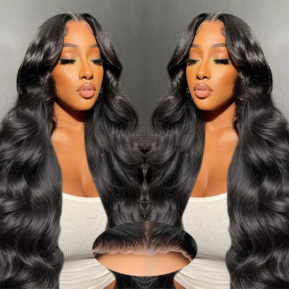 200 Density Black Body Wave Wig 13x4 Transparent Lace Front Pre-Plucked 100% Human Hair Wig 13x6 HD Lace Frontal 18-40 Inch Wig