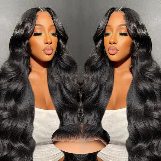 200 Density Black Body Wave Wig 13x4 Transparent Lace Front Pre-Plucked 100% Human Hair Wig 13x6 HD Lace Frontal 18-40 Inch Wig