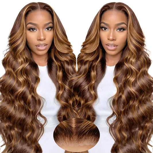 P4/27 Highlight Body Wave Human Hair Lace Wigs 13x4 and 13x6 HD Frontal Lace Wigs For Women Pre-plucked Brazilian Remy Hair Wigs