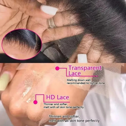 13x4 13x6 HD Front Wigs Transparent Lace 38 inches Natural body Wave Human Hair 200 Density in Brazilian human hair For Women