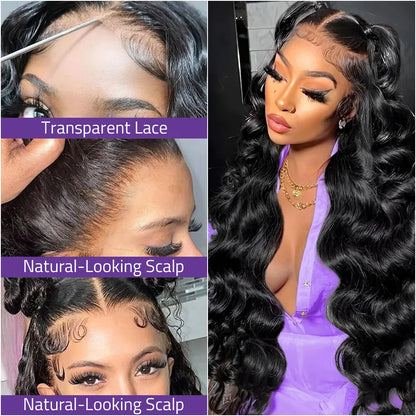 40 Inch 200Density Front Lace Wig For Women Brazilian Body Wave Human Hair Wig 5x5 Glueless Lace 13x4 and 13x6 HD Front Lace Wig