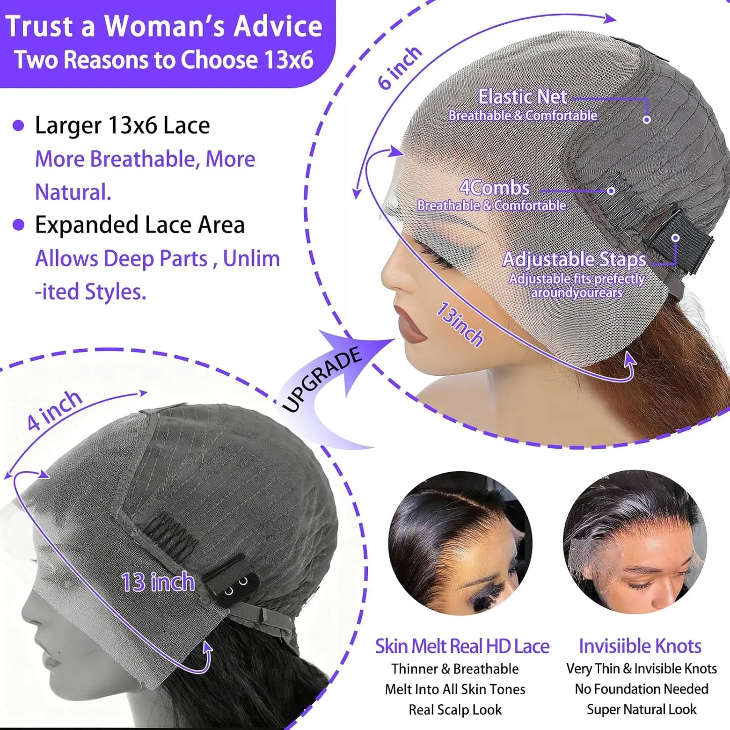 Chocolate Brown Human Hair Wig 200% Density 13X6 Body Wave Lace Front Wigs Human Hair HD Frontal Wig Pre Plucked For Black Women