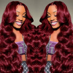 200 Density Body Wave 99j Burgundy 13x6 HD Front Lace Wig For Women 18-40 Inch Brazilian Human Hair 13x4 Lace Front Wig On Sale