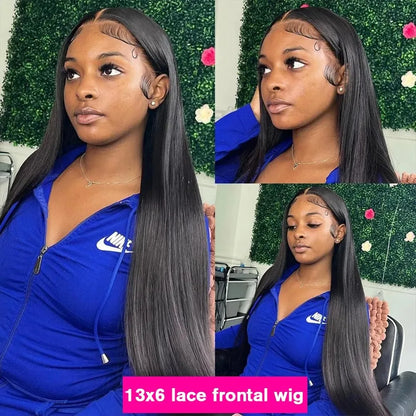 200 Density 13x6 HD Lace Frontal Wig For Black Women Brazilian Wigs Human Hair 5x5 Bone Straight HD Transparent Lace Front Wigs