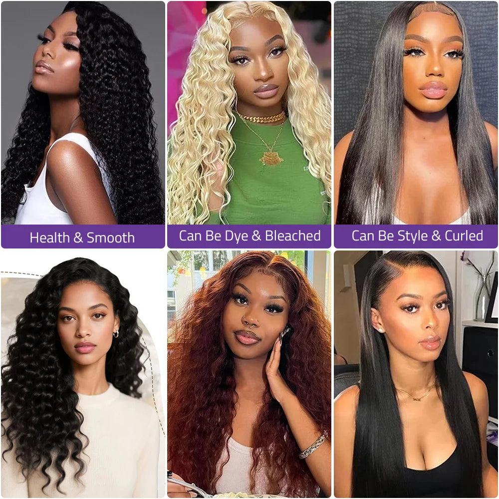 Deep Wave Natural Dark Wig On Sale 13x6 HD Lace Wig 5x5 Glueless Lace Wave Curly Wig 38 Inch 360 Full Lace 100% Human Hair Wig