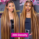 4/27 Highlight Straight Lace Wig 13x6 13x4 HD Lace Frontal Wigs Natural Hairline 100% Pre-Plucked Brazilian Human Hair Lace Wigs