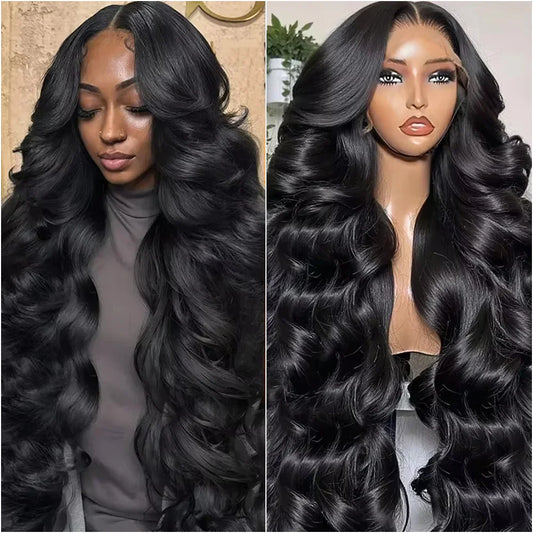 220 Density Black Body Wave Lace Wigs 13x4 and 13x6 HD Lace 40 Inch Wig 5x5 Gluless Transparent Lace Pre-plucked Human Hair Wigs