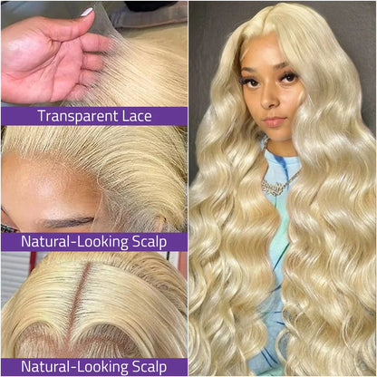 36 Inch Honey Blonde Human Hair Wig 13x6 Hd Lace Frontal Wig 200Density #613 Body Wave 13x4 Transparent Lace Front Wig For Women