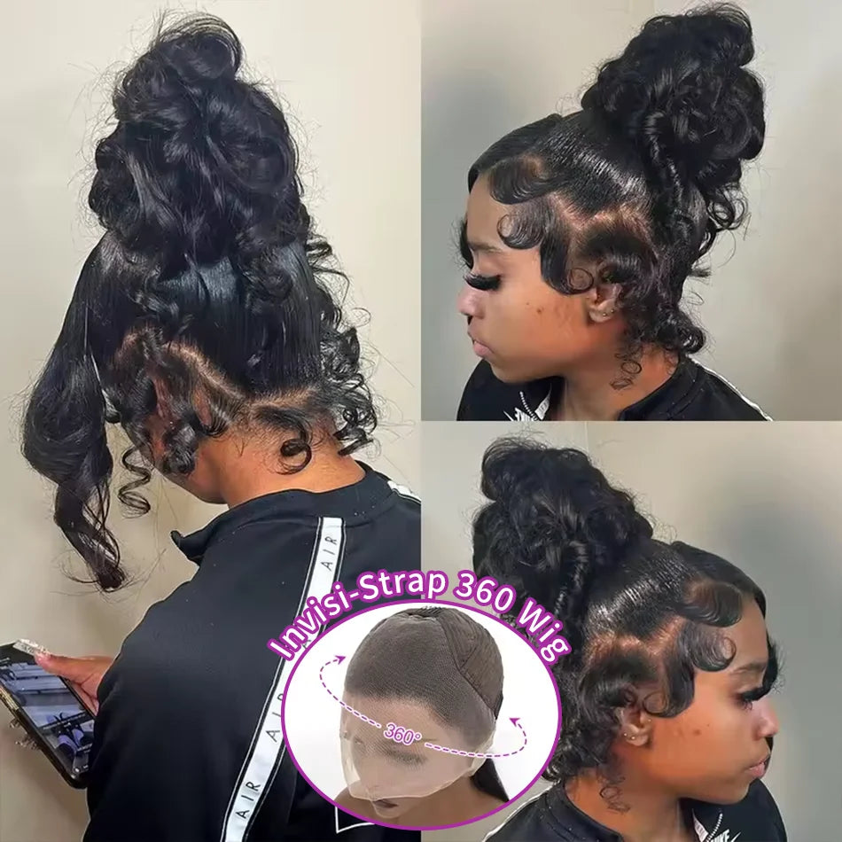 360 Full Lace Wig Human Hair Pre Plucked Deep Wave Frontal Wig Natural Hairline Hd Lace Wigs 30 40 Inch Curly Human Hair Wigs