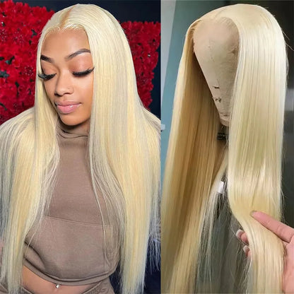 13x4 and 13x6 HD Transparent Lace #613 Honey Blonde Color Front Human Hair Wigs For Women Raw Brazilian Straight Hair Lace Wigs