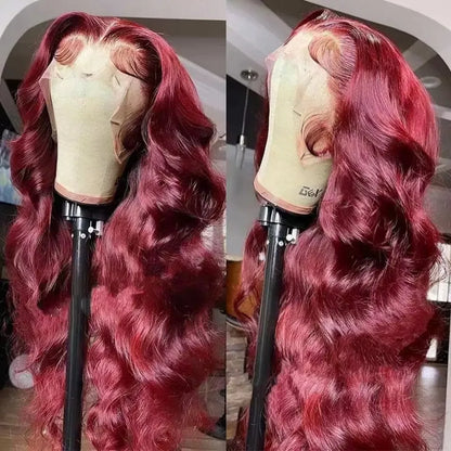 99j Burgundy Lace Front Wigs Human Hair 13x6 Hd Transparent For Black Women Body Wave Lace Front Pre Plucked Human Hair Wigs