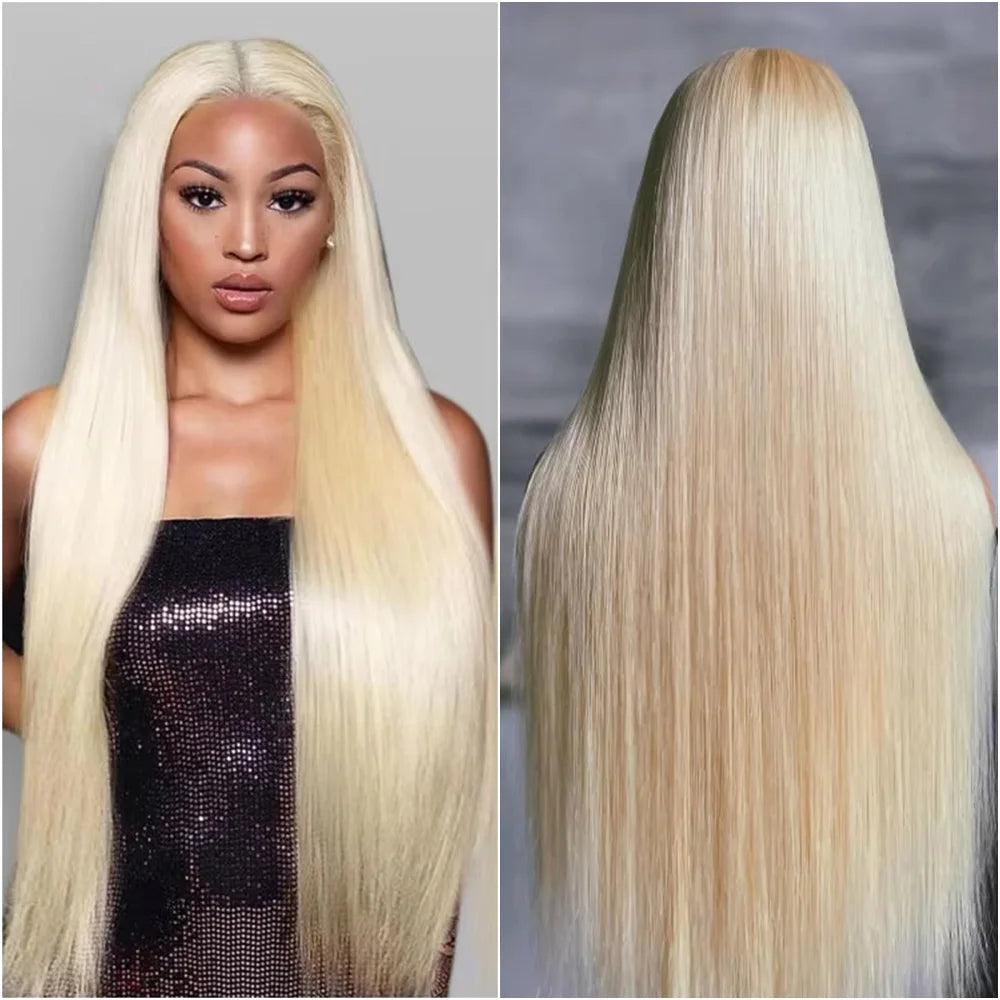 #613 Blonde Lace Front Wig 40 Inch Pre-plucked Human Hair 13X6 HD Lace Frontal Bone Straight Wig 13X4 Transparent Lace Front Wig