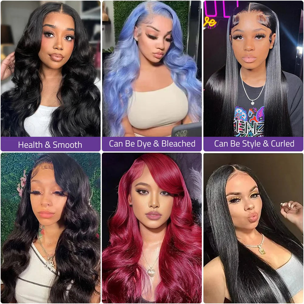 Body Wave Lace Wig 360 Lace Frontal Wigs 100% Human Hair Wigs For  Women Can Be Straightened And Bleached Into Any Color