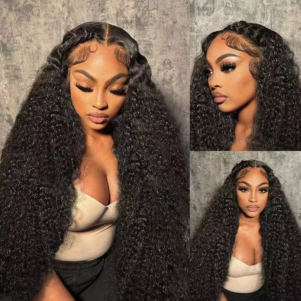 Deep Wave Natural Dark Wig On Sale 13x6 HD Lace Wig 5x5 Glueless Lace Wave Curly Wig 38 Inch 360 Full Lace 100% Human Hair Wig