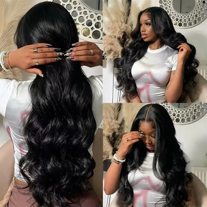 100% Brazilian Human Hair 18-40 Inch Black Body Wave Wigs 13x4 HD Lace Front Wigs 13x6 Transparent Lace Frontal Pre-Plucked Wigs