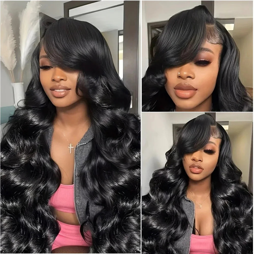 HD Transparent 13x4 13x6 Lace Body Wave Natural Black Wig Pre-Plucked 360 Lace Frontal Wig Human Hair Wigs For Women 5x5 Wig .