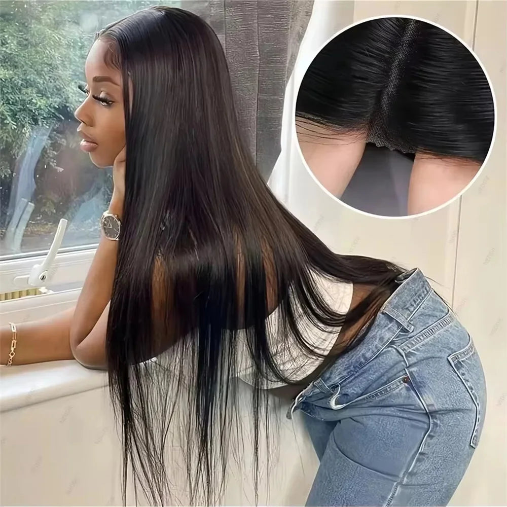 38 Inch HD Lace Front Human Hair Wigs Straight Hair Lace Wigs  200 Density Lace Wigs For Women  Can Be Curled And Bleached !