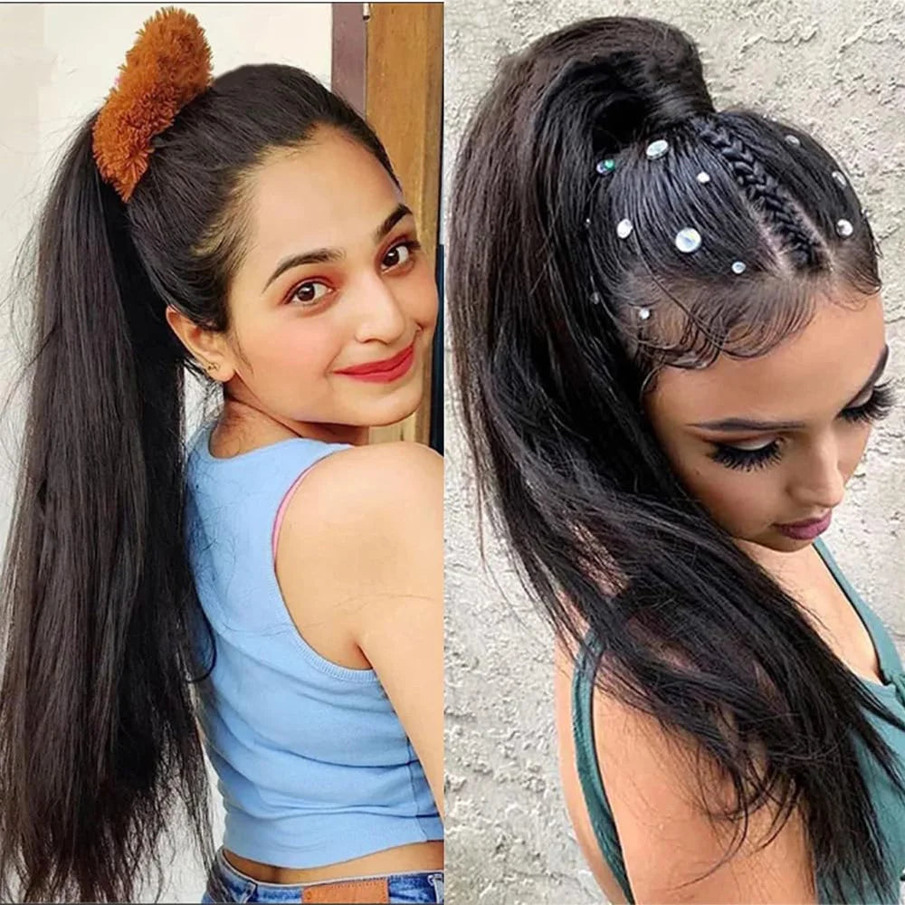100% Brazilian Human Hair Wig 38 Inch Bone Straight 13x6 HD Lace Front Human Hair Wig 360 Full Transparent Lace Pre Plucked Wig.