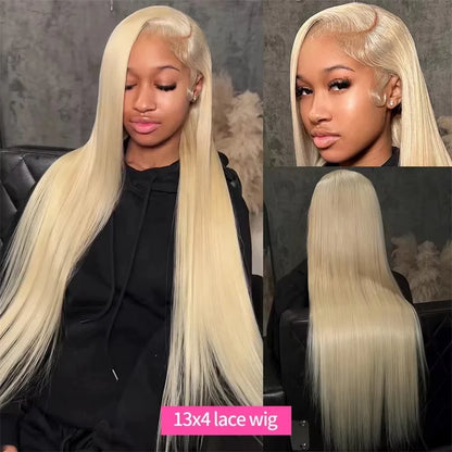 13x4 and 13x6 HD Transparent Lace #613 Honey Blonde Color Front Human Hair Wigs For Women Raw Brazilian Straight Hair Lace Wigs