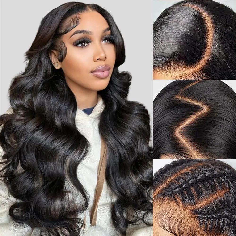 13x4 13x6 HD Front Wigs Transparent Lace 38 inches Natural body Wave Human Hair 200 Density in Brazilian human hair For Women