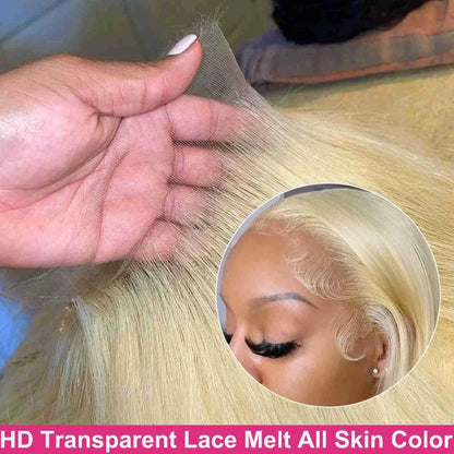 613 Straight Brazilian Human Hair Wigs 13x6 HD  Transparent  Lace Front Wigs 200 Density Lace Frontal Wig Can Be Dyed Any Color