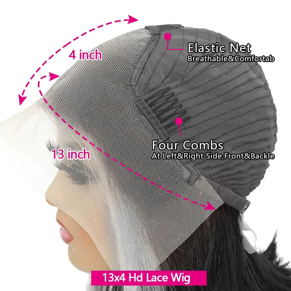 Chocolate Brown Straight Lace Front Wigs 13x6 HD Transparent Lace Frontal Wig Pre Plucked Remy 13x4 Brazilian Human Hair Wigs