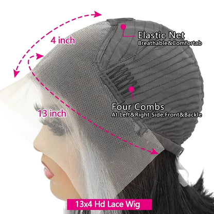 Chocolate Brown Straight Lace Front Wigs 13x6 HD Transparent Lace Frontal Wig Pre Plucked Remy 13x4 Brazilian Human Hair Wigs