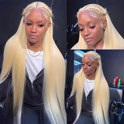 613 HD Lace Frontal Wig 13X6 Lace Front Blonde Wig 13X4 Lace Front Bone Straight Wig 100% Pre-plucked Brazilian Human Hair Wig