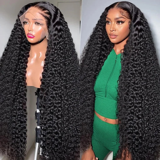 13x6 Hd Lace Wig Human Hair Curly Wig For Women 30 38 Inch Brazilian Pre Plucked 13x4 Deep Wave Lace Frontal Wigs 200 Density