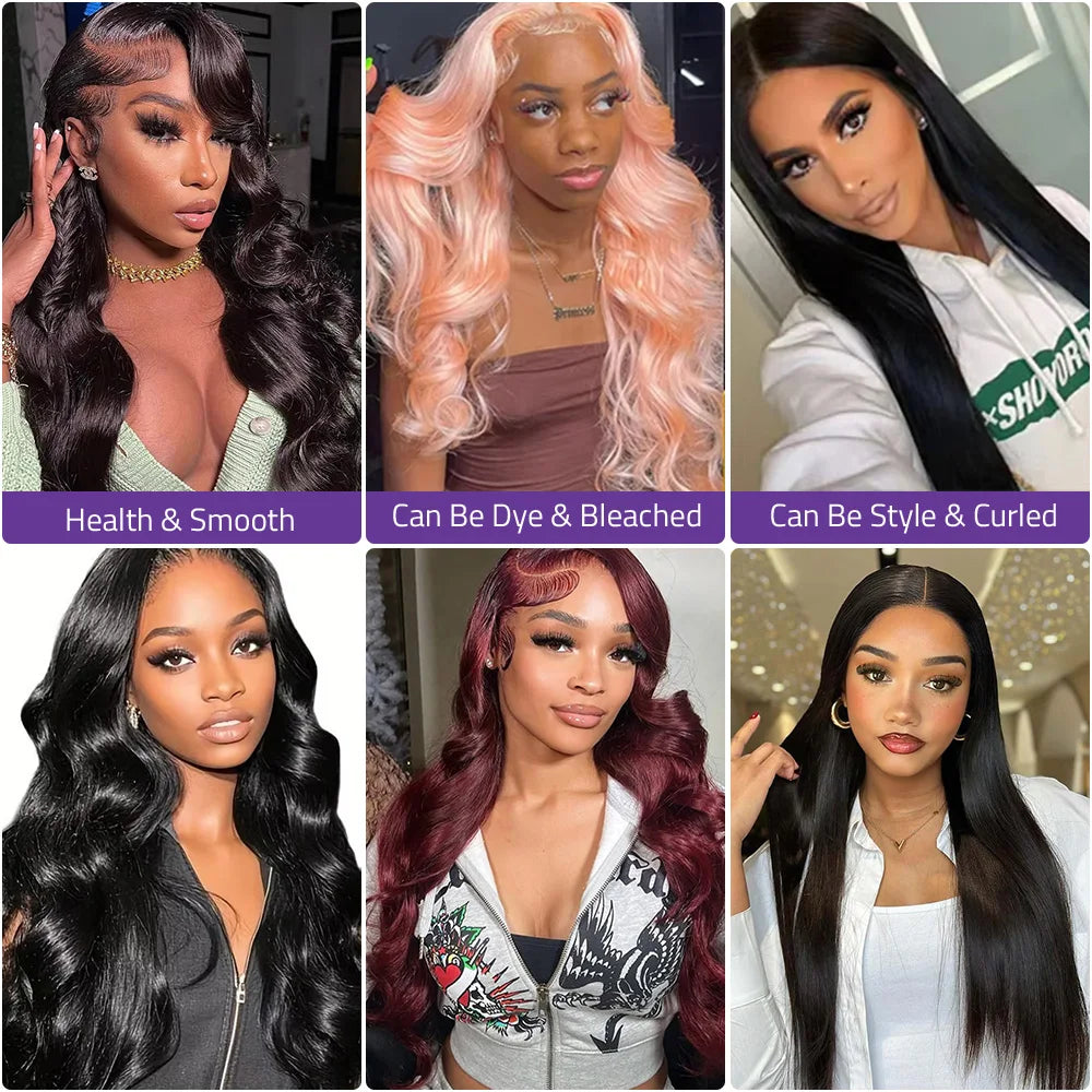 100% Human Hair Wigs Body Wave 13x6 HD Lace Frontal Wig 38 Inch 13x4 Lace Front Wig Brazilian 5x5 Glueless Lace Water Wave Wig.