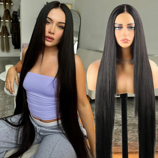 38 Inch HD Lace Front Human Hair Wigs Straight Hair Lace Wigs  200 Density Lace Wigs For Women  Can Be Curled And Bleached !