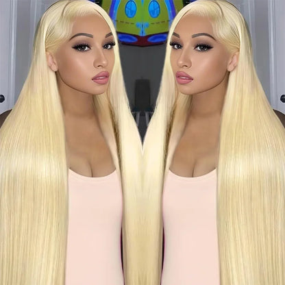 40 Inch 613 Honey Blonde Bone Straight Lace Wigs 13x4 Transparent Lace Front Human Hair Wigs For Women 13x6 HD Lace Frontal Wigs
