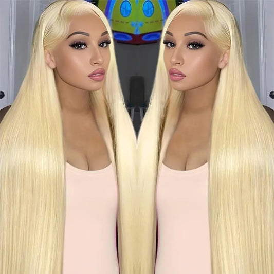 40 Inch 613 Honey Blonde Bone Straight Lace Wigs 13x4 Transparent Lace Front Human Hair Wigs For Women 13x6 HD Lace Frontal Wigs