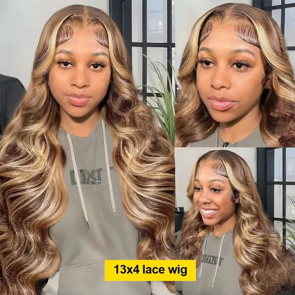 Body wave 4/27 Honey Blonde 40 Inch Lace Wig 13X4 HD Lace Frontal Human Hair Wig 13x6 Transparent Lace Wig For Women On Selling