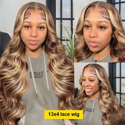 Body wave 4/27 Honey Blonde 40 Inch Lace Wig 13X4 HD Lace Frontal Human Hair Wig 13x6 Transparent Lace Wig For Women On Selling