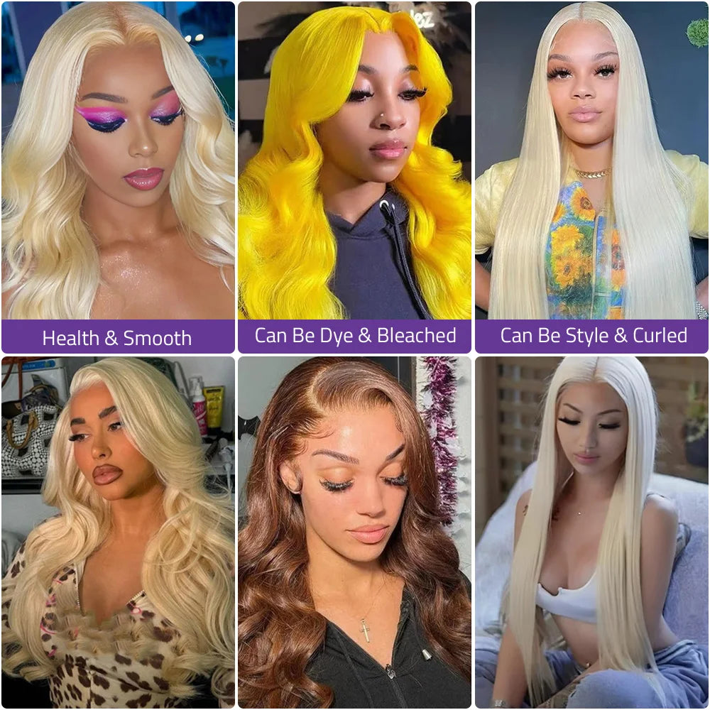 #613 Human Hair Wig Summer Breathable 36 Inch Body Wave Wig 13x6 HD Lace Frontal Wig 200 Density Transparent Lace Brazilian Hair