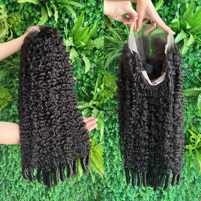 40 Inch 12A Burmese Curly Human Hair Wigs Brazilian Pixie Curls 250% Transparent Lace Frontal Wig For Women Burmese Curly Wig