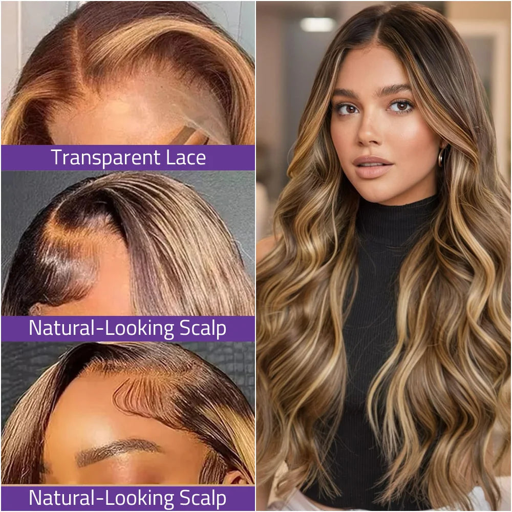 Body wave 4/27 Honey Blonde 40 Inch Lace Wig 13X4 HD Lace Frontal Human Hair Wig 13x6 Transparent Lace Wig For Women On Selling